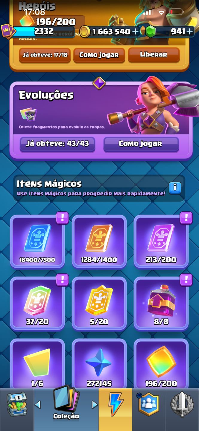 Conta de Clash Royale full maximizada