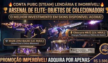 Conta de PUBG RARA Progressivas ZHU BAJIE-M416 Lv 10, OBSCURA-MK12 Lv 10 ACE-Lv1