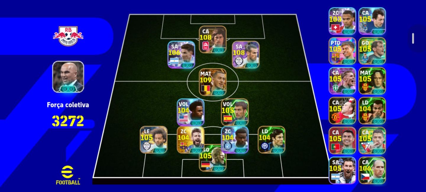 Conta Efootball APELONA/ Hazard 109, Bale 108, Gerd Muller 108 e MAIS JOGADORES