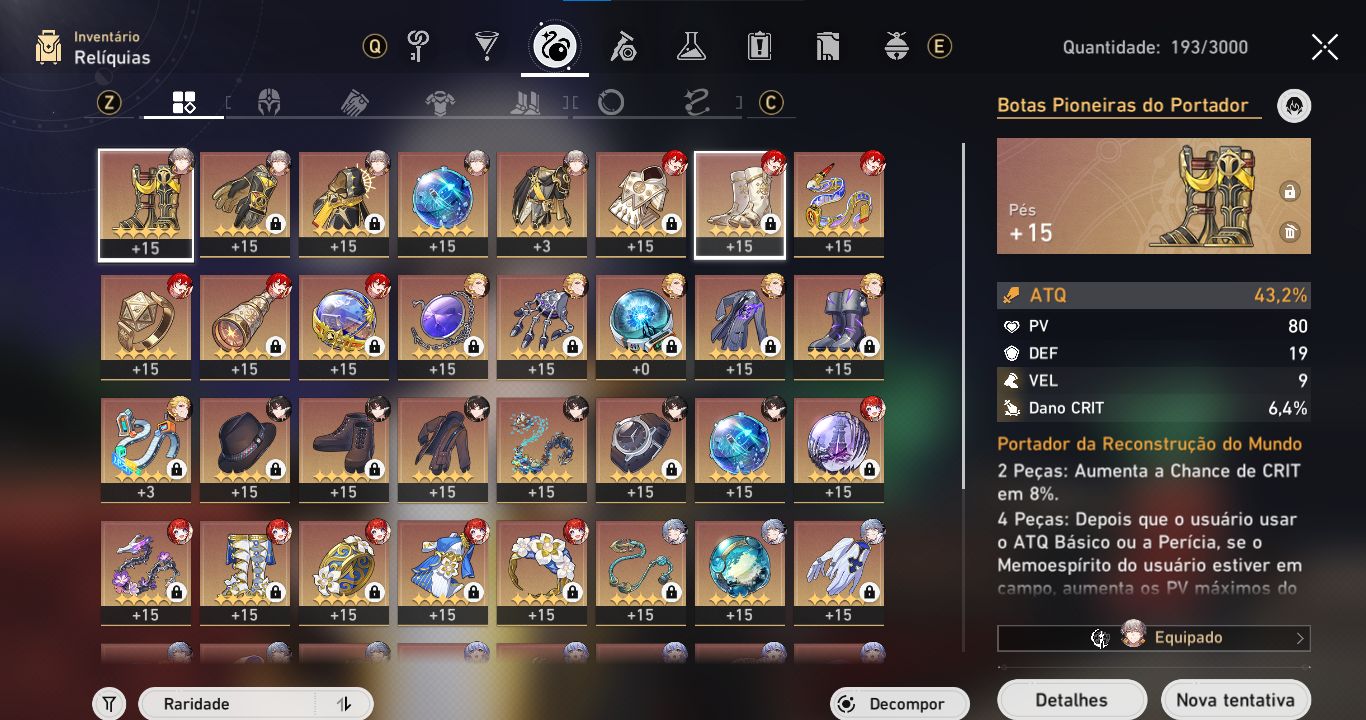 Conta honkai star rail lvl 67, vários limitados.