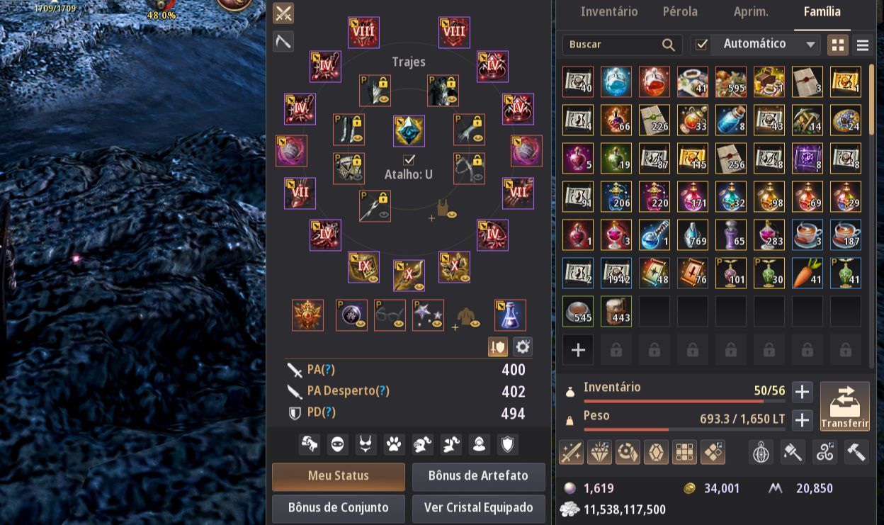 Conta Black Desert SA 893 GS 2 arma deca Vell Brilhante