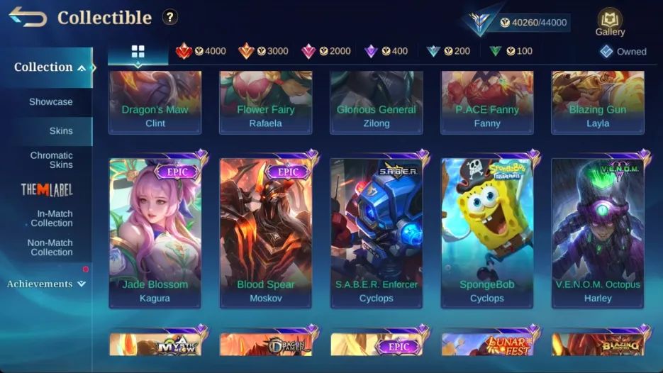 CONTA MOBILE LEGENDS COM 210 SKINS [SMURF] LEIA DESCRIÇÃO