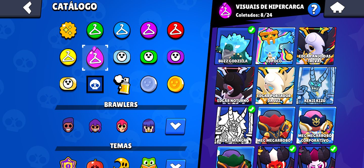 CONTA DE BRAWL STARS RECHEADA DE SKINS E MUITO UPADA!