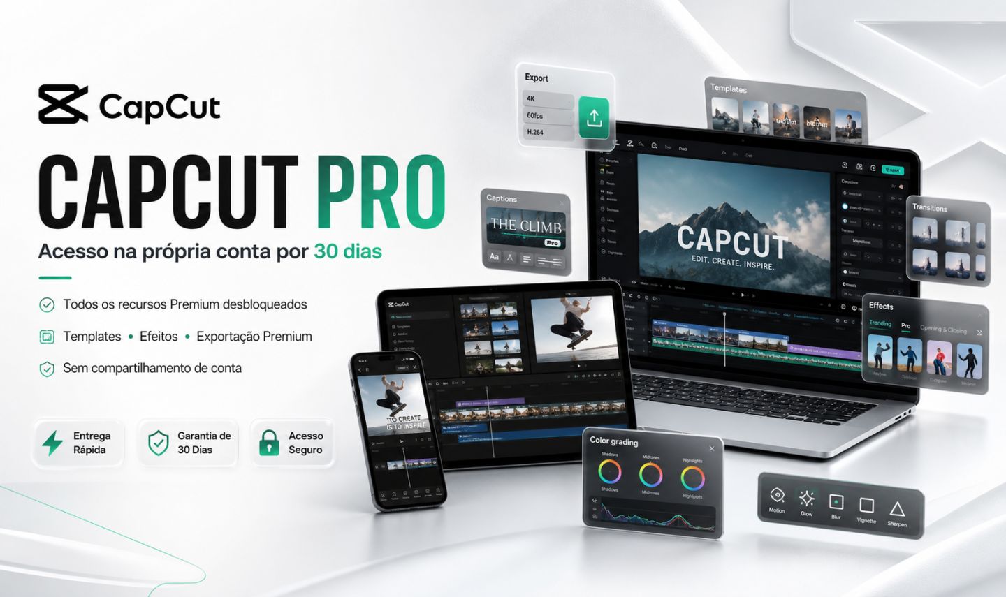 CapCut Pro Acesso na Própria Conta por 30 Dias