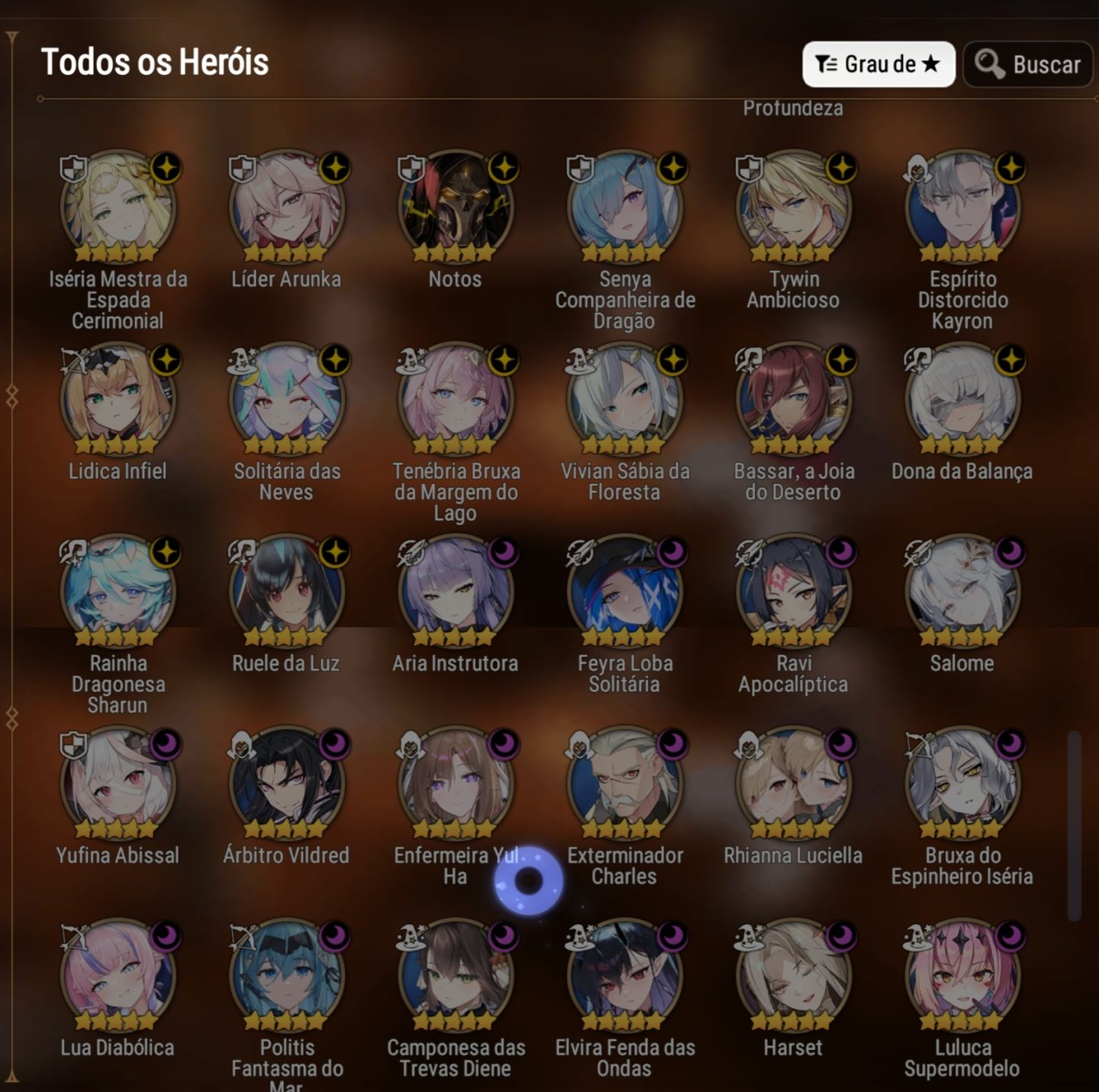 Conta Epic Seven server Global mid game