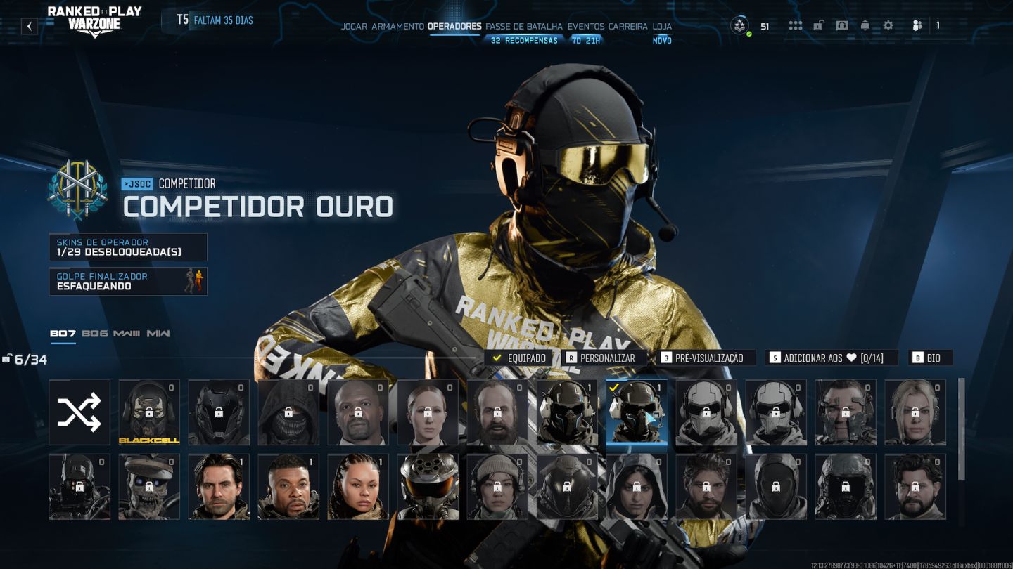 CONTA WARZONE / RANKED PLATINA / FULL ACESSO