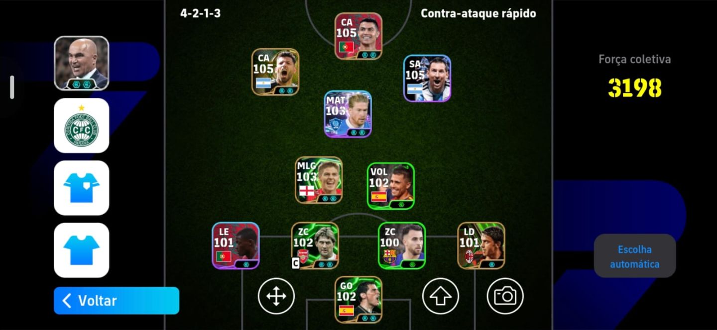 CONTA DE EFOOTBALL!!! 3198 DE FORÇA.