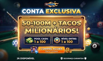 Contas de 50M, 100M e 500M de Fichas 8 Ball Pool!