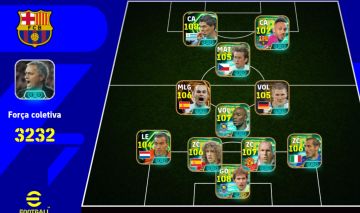 CONTA EFOOTBALL TOP | Força Coletiva 3232 | Suárez 108, Messi, CR7, Makélélé nov