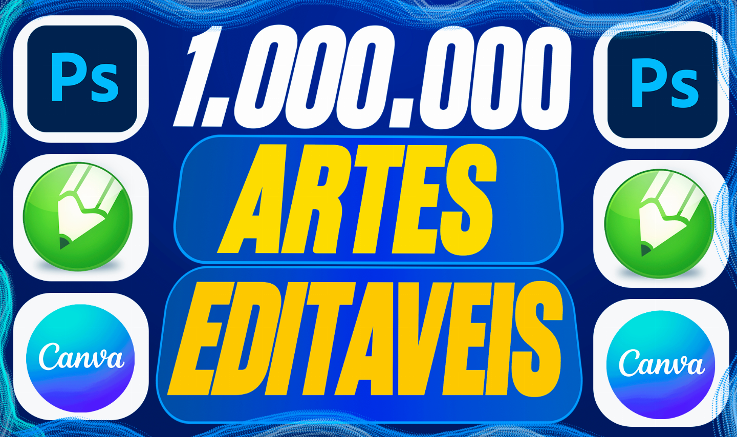 (MAIS VENDIDO!) +1.000.000 ARQUIVOS EDITAVEIS PARA PHOTOSHOP/CANVA/CORELDRAW