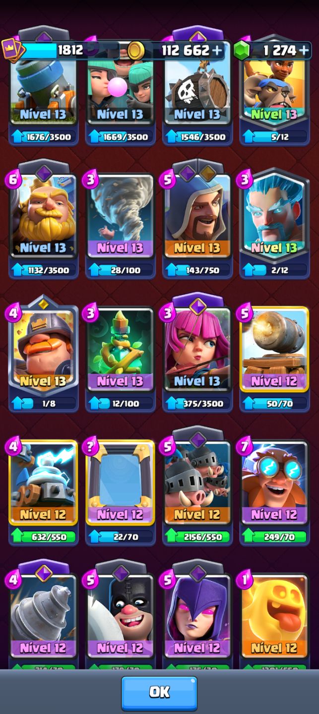Tô agoniado ] CONTA CLASH ROYALE PREMIUM | 14x LVL 16 | 122/122 |