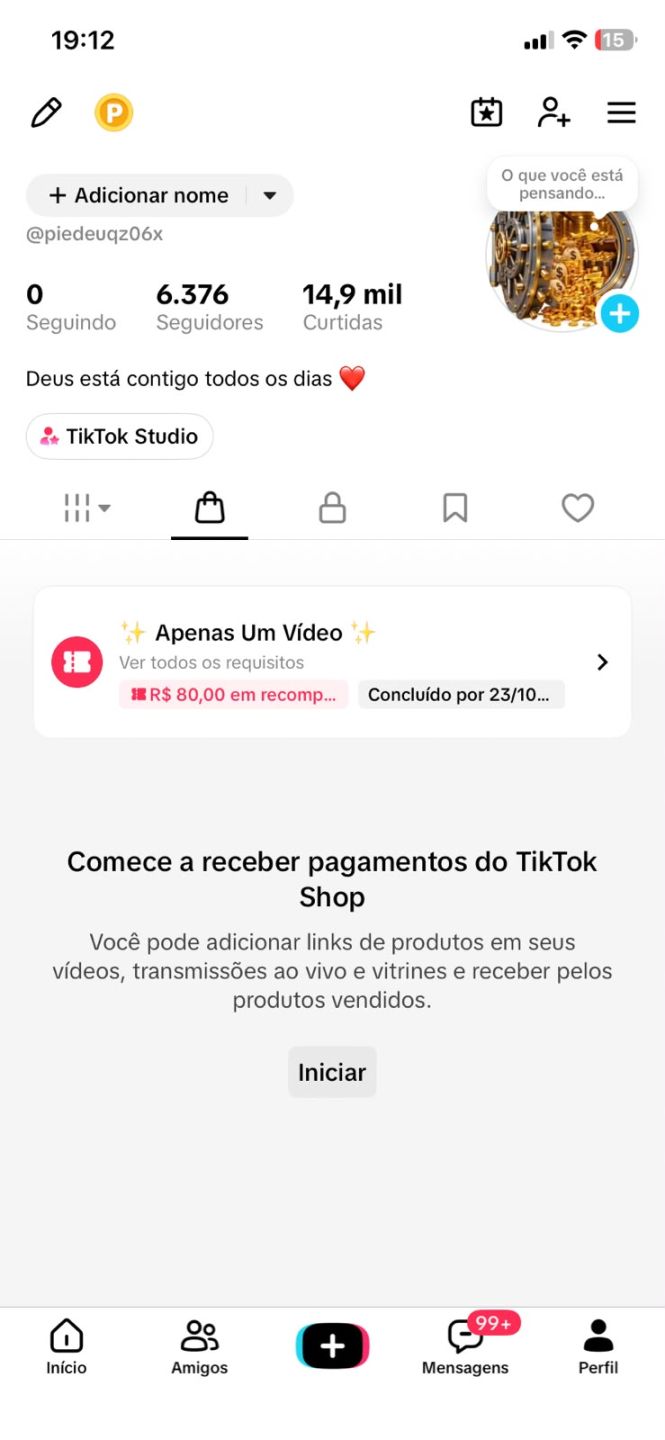 CONTA TIKTOK 6,3K SEGUIDORES, SHOP APROVADO | NICHO PROSPERIDADE | SEM DOC
