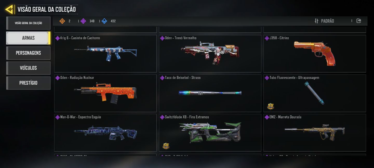 CONTA COD MOBILE +500 SKINS DE ARMA
