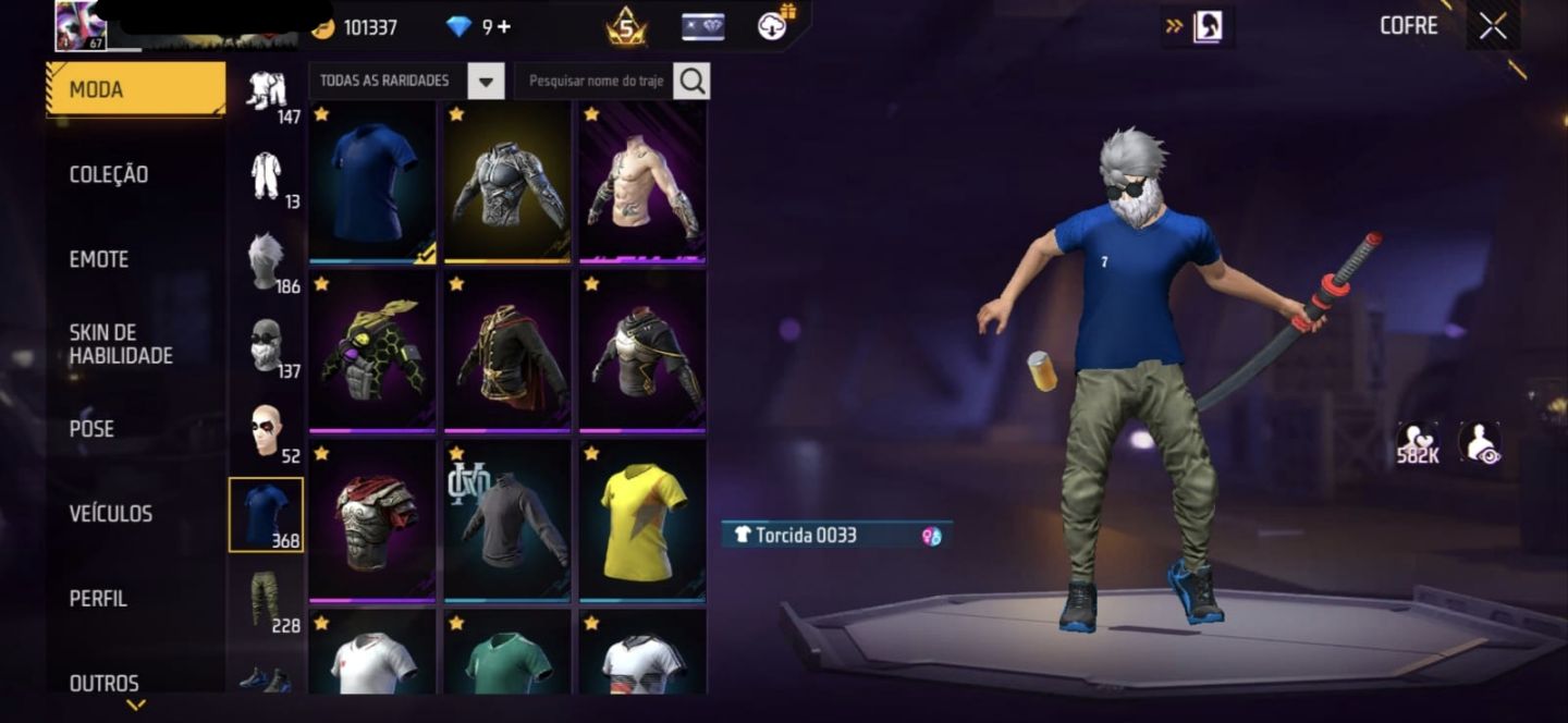 CONTA FREE FIRE BRABA com top dino sobra roxa e muito mais e evolutivas!!!!!