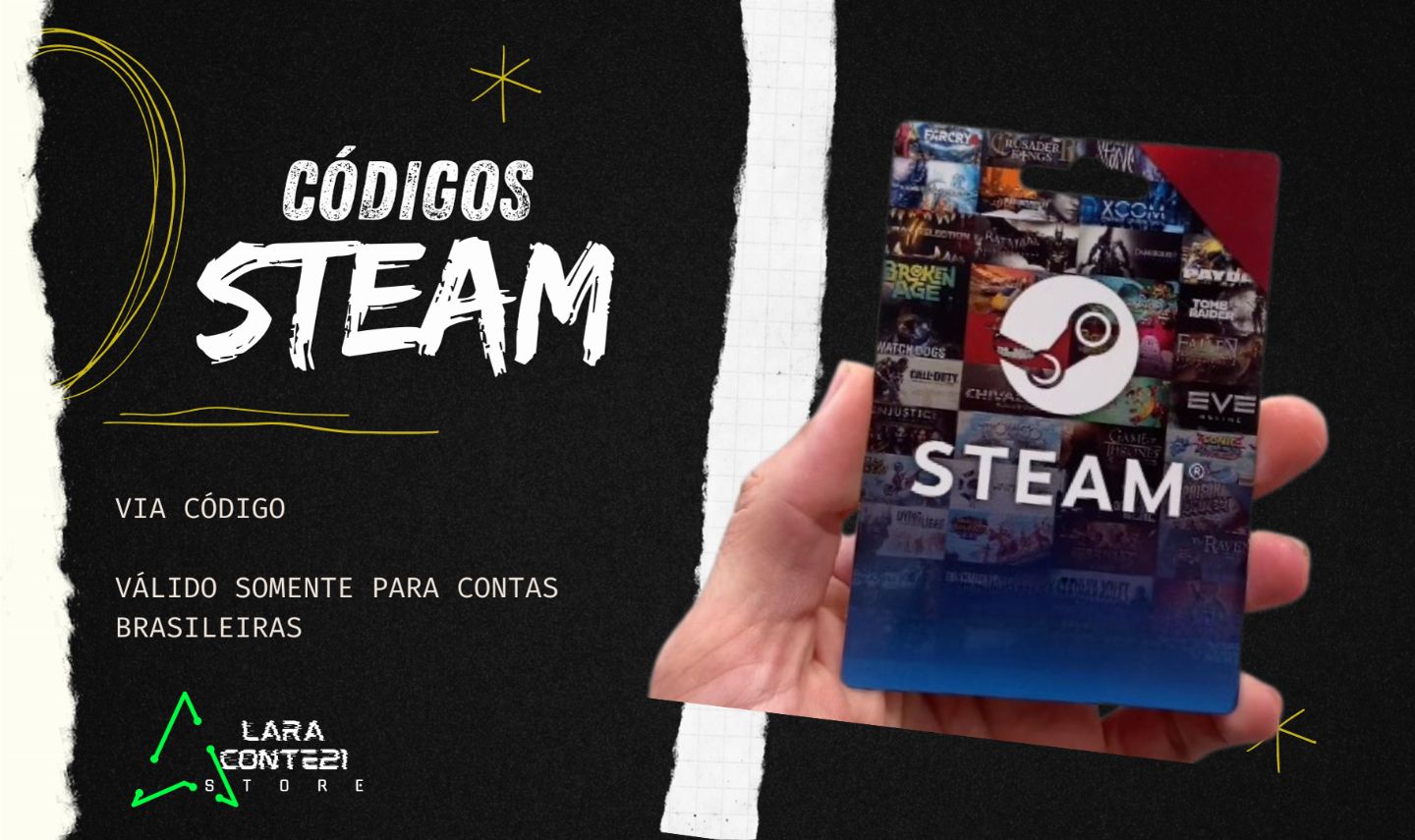 Steam Gift Card - Cartão Pré Pago - BRASIL
