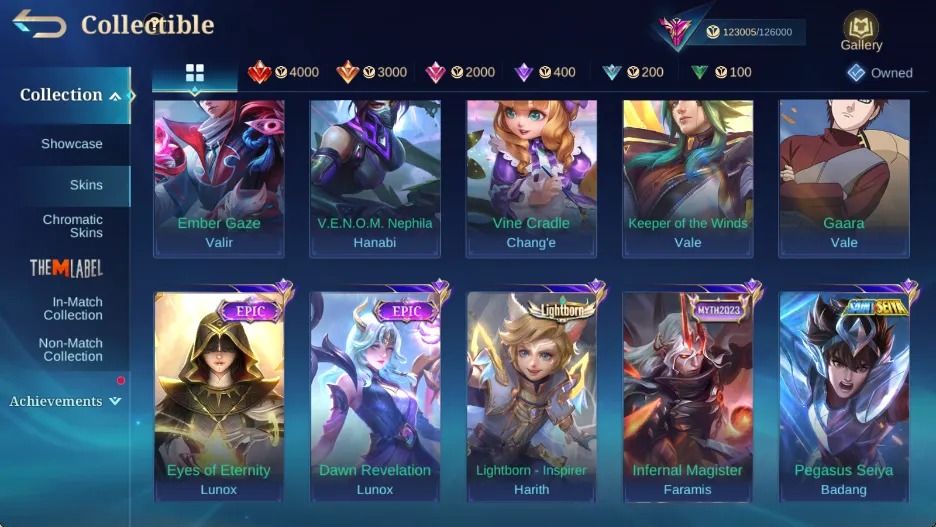 CONTA COLECIONADOR EXALTADO 3 COM 400 SKINS