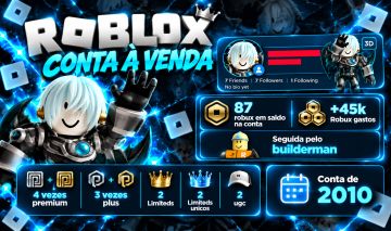 Roblox 2010 | Korblox + Golden Headphones | +45k Robux Gastos | Conta Antiga.