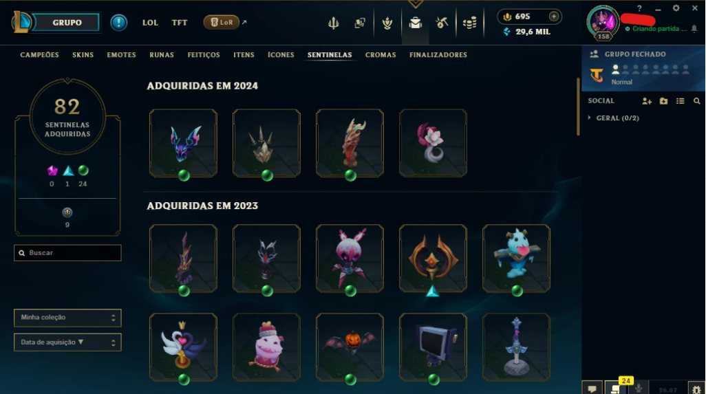 CONTA ESMERALDA III MMR DIAMANTE E MESTRE 1740 SKINS COM 4615 CROMAS E 10 PR