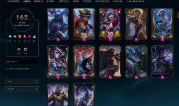 CONTA MONO YASUO - EX DIAMANTE - 1 ULTIMA - 12 MÍTICAS - 162 SKINS NO TOTAL