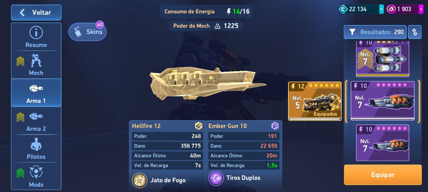 Conta Mech Arena com mais de 12000 de poder