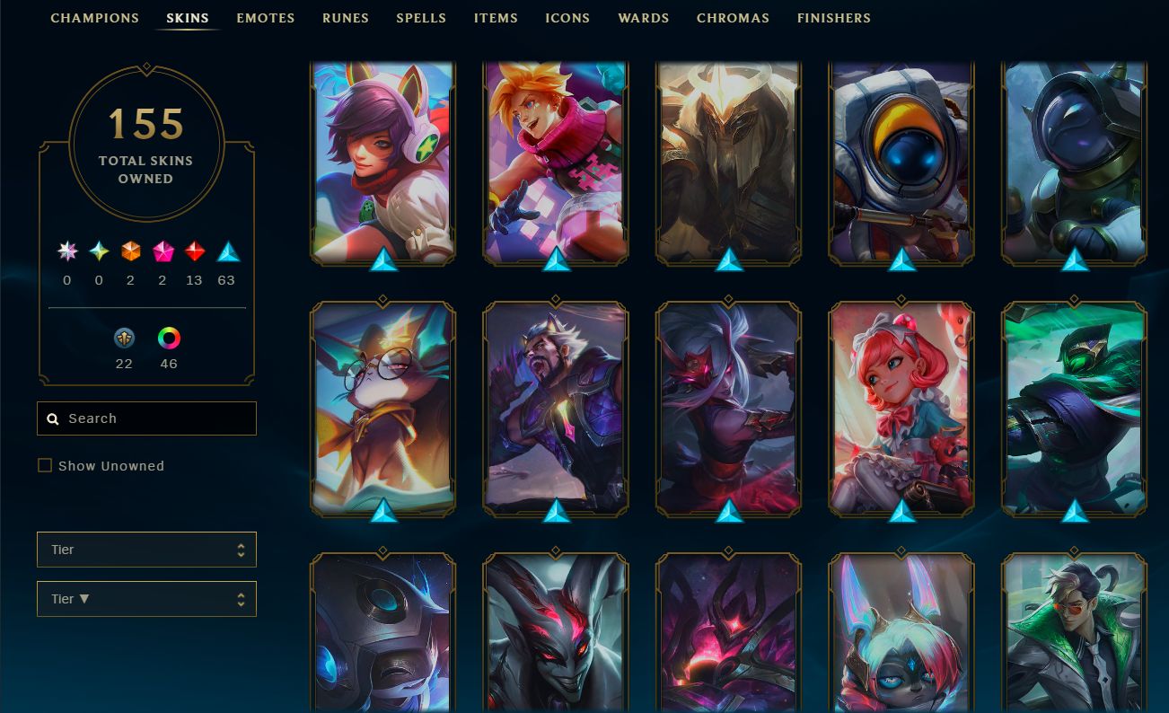 CONTA NÍVEL 258 ESMERALDA 4 HONRA 5 155 SKINS