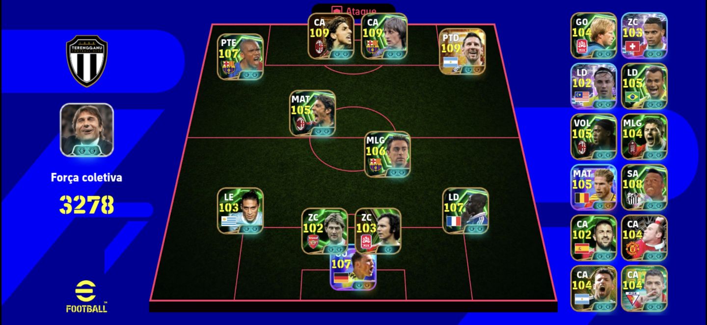 CONTA DE EFOOTBALL MOBILE COM 3279 OVER!!!diamante