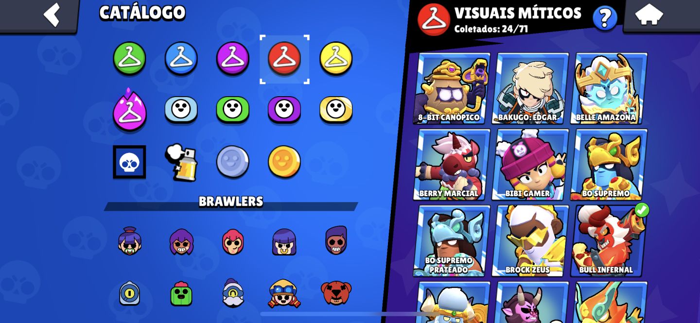 Conta Brawl stars quase max de 2020 301 skins 53k de troféus fama marciana