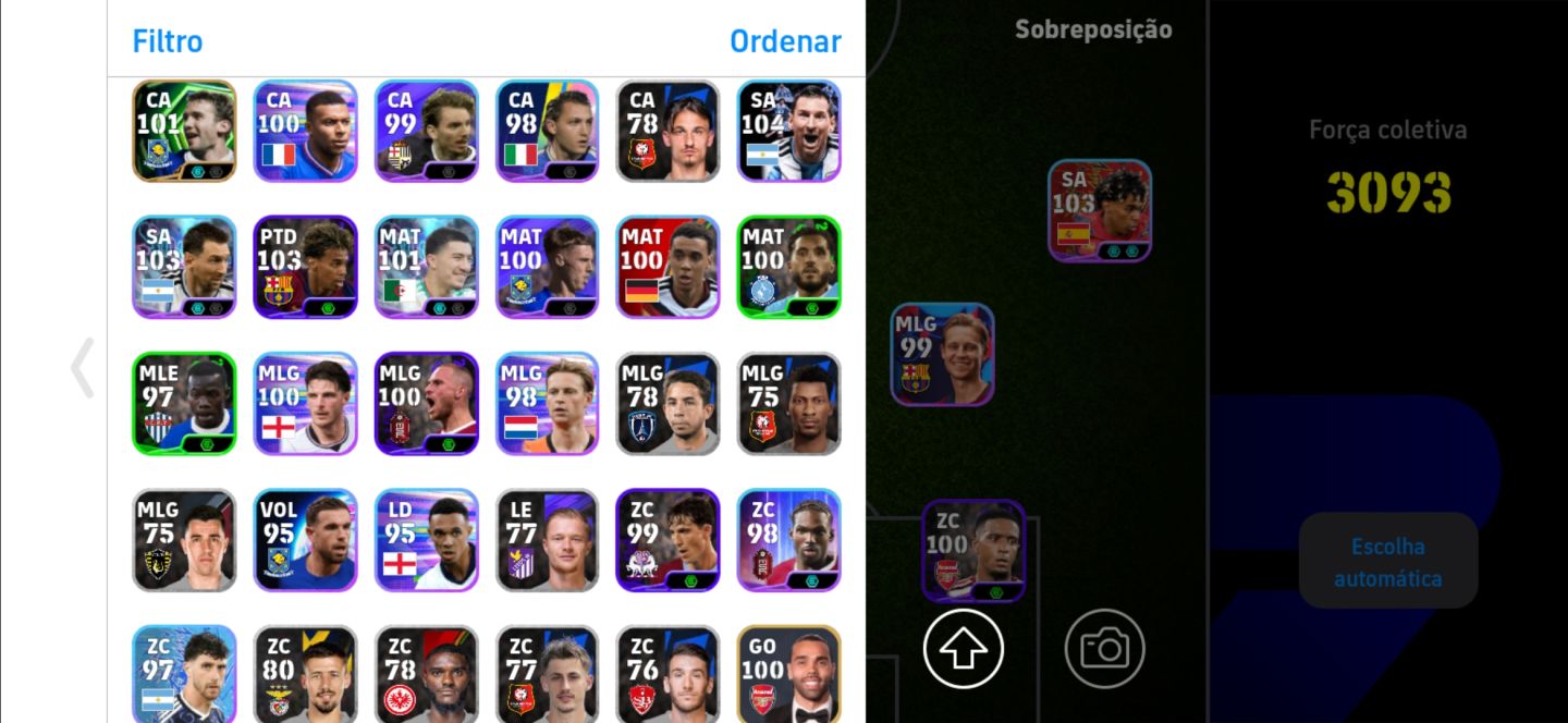 Conta eFootball F2P Força Coletiva 3093 Conta totalmente F2P