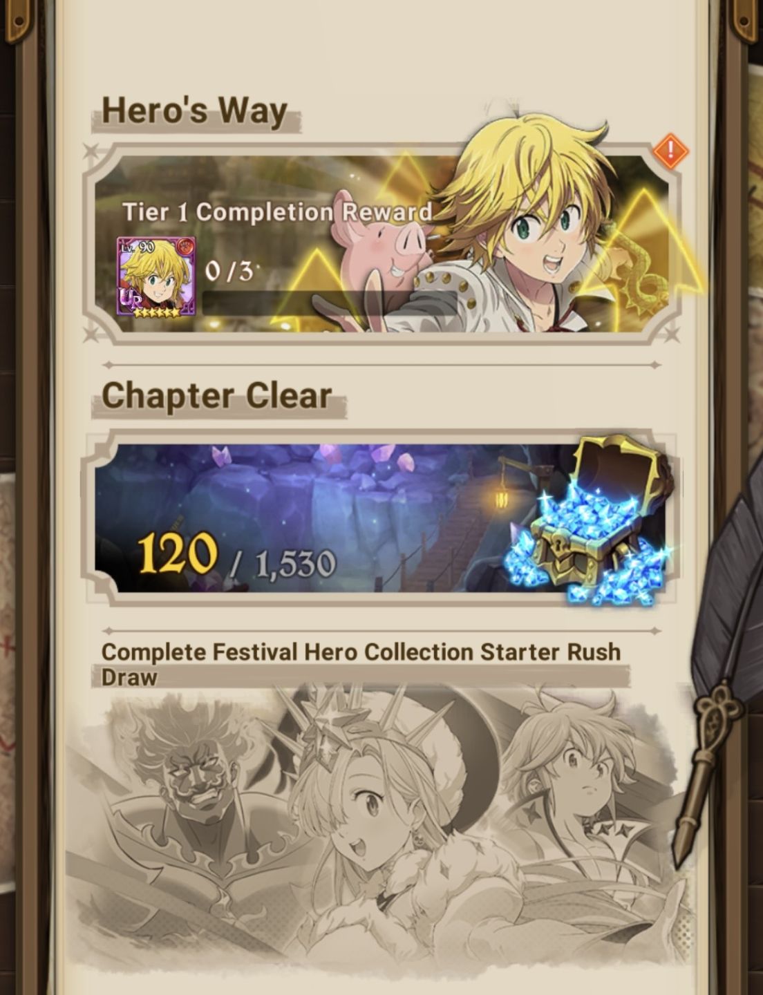 Conta de 7ds full gachakuta com 864 diamantes