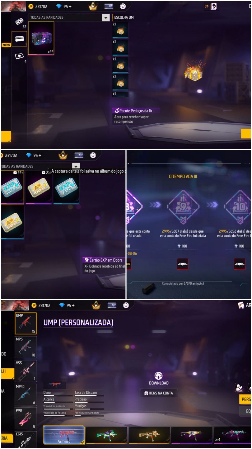 CONTA DE FREE FIRE COM UMP VERMELHA
