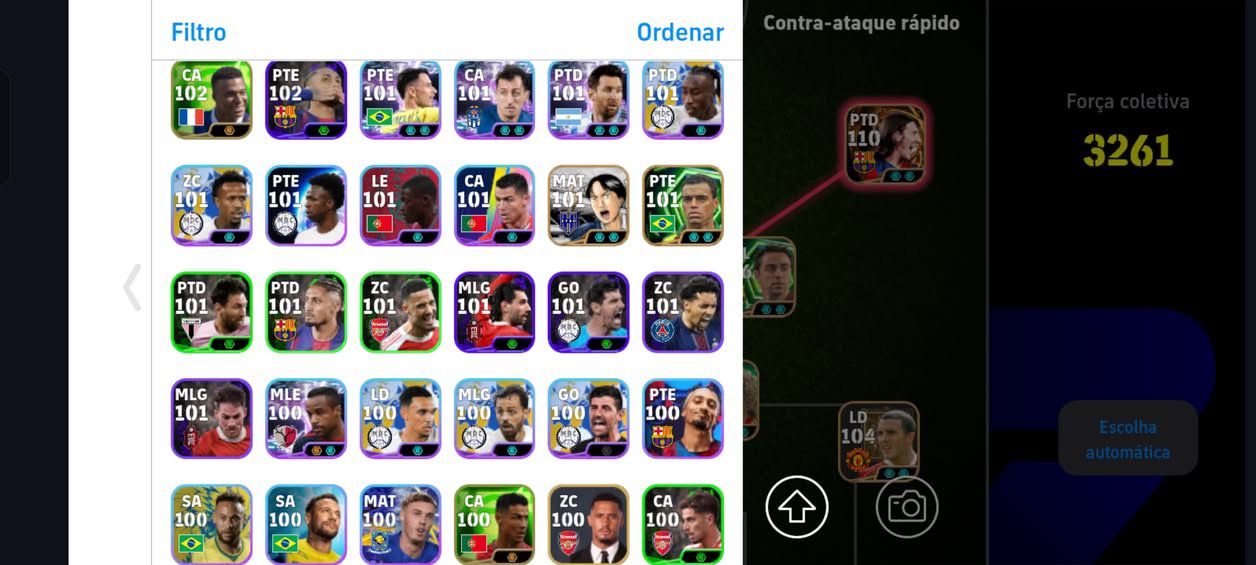 Conta efootball recheada de épicos, full time e big time