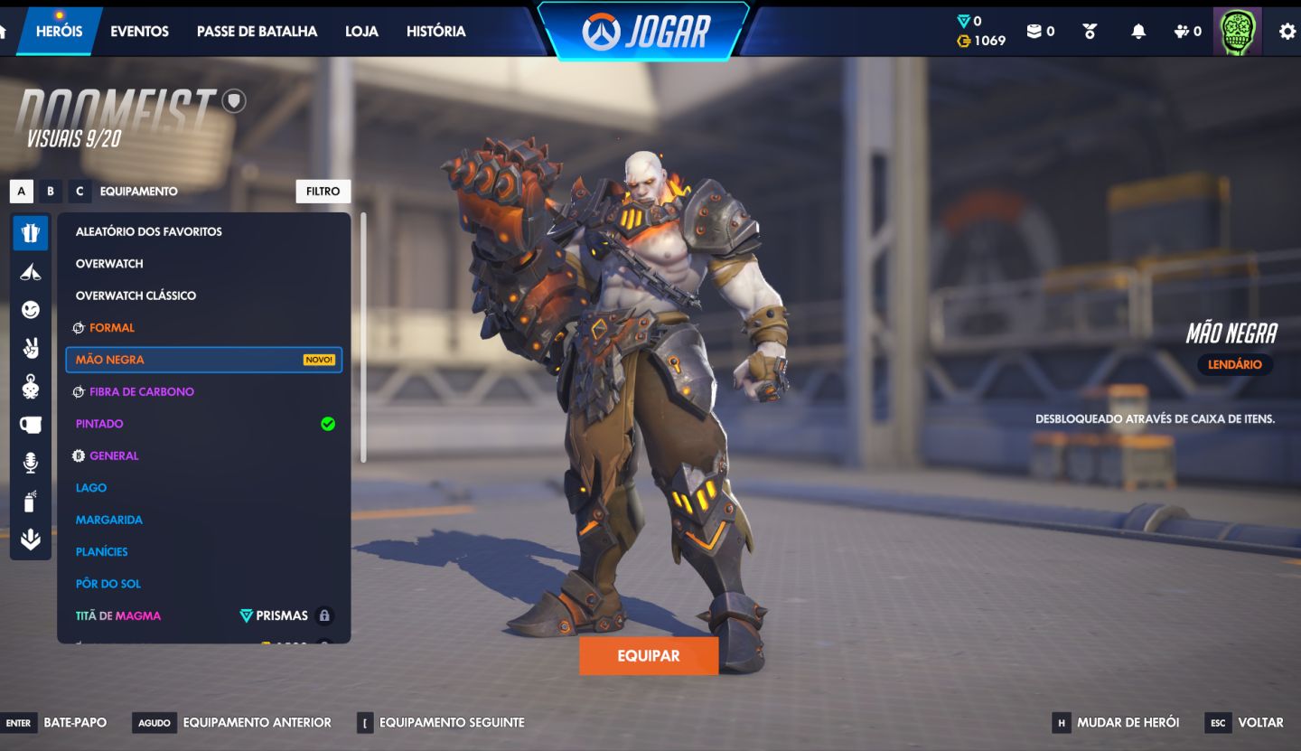 CONTA OW - EX- DIAMANTE - SKINS - 70 LENDARIAS E 3 MITICA - CONTA DE 2016