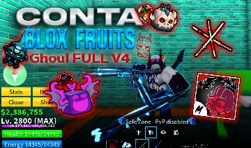CONTA BLOX FRUITS LV MAX GHOUL FULL V4 TTK SOUL GUITAR ROBUX ITENS RAROS E FRUTA