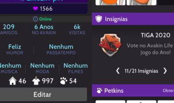 Conta antiga avakin life