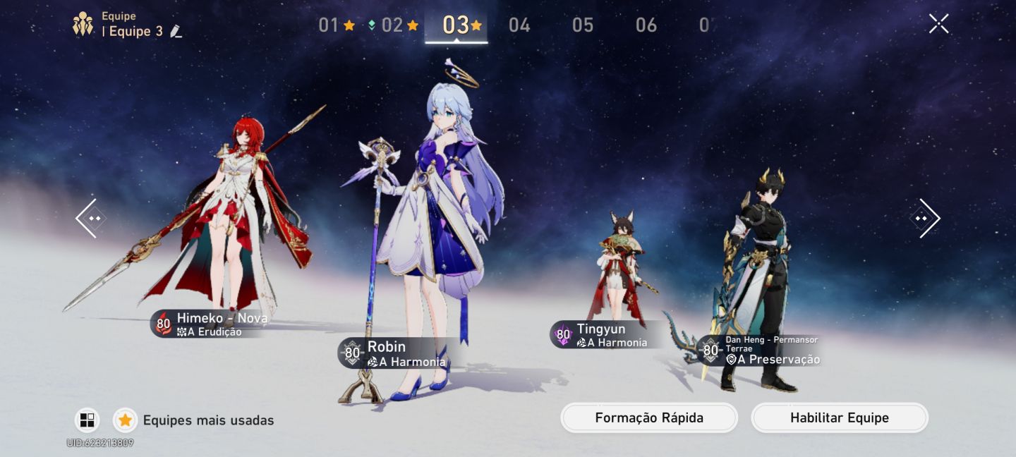 Conta com Evernight e Saber E1R1, Yao Guang e outros