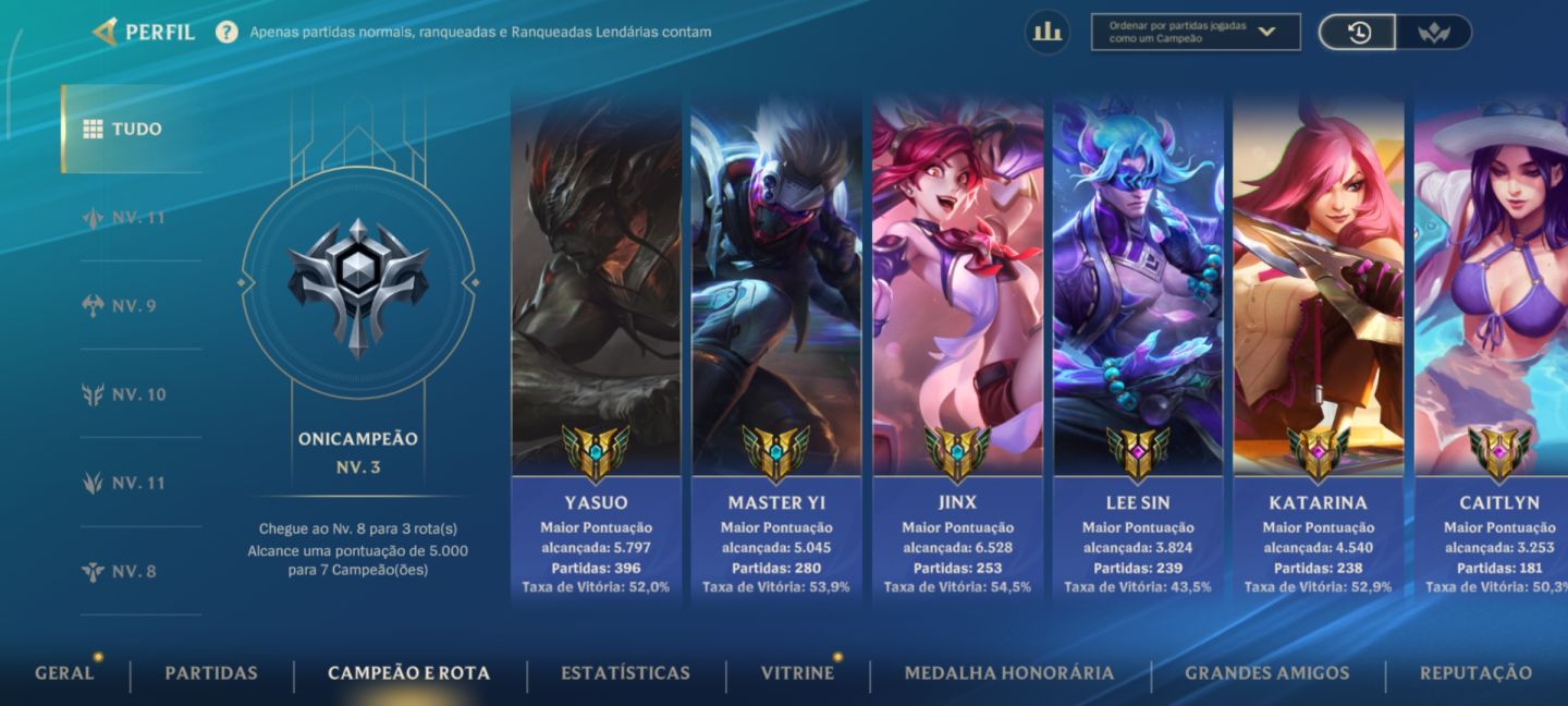 Conta de wild rift/todos campeões/ 201 skin/ 1 vez desafiante