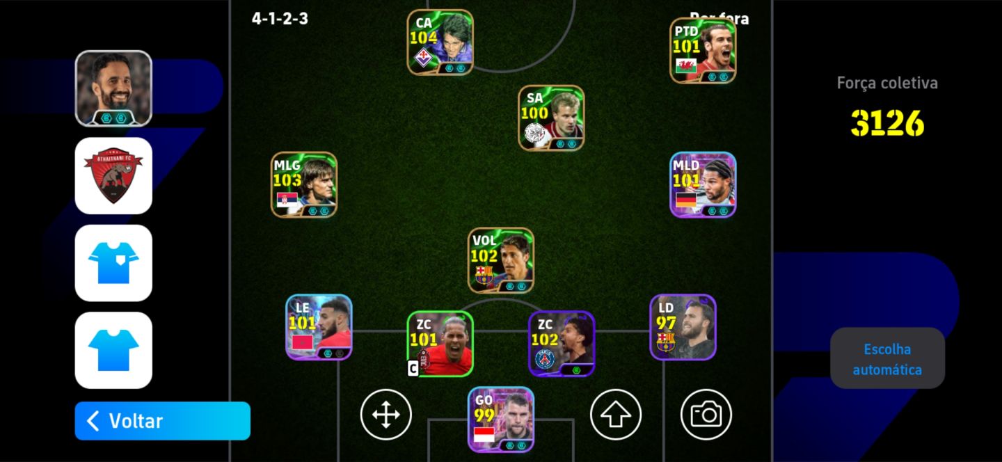CONTA EFOOTBALL RARA - FORÇA 3126 - 11 ÉPICOS 100+ - BATISTUTA 104 + BALE 101