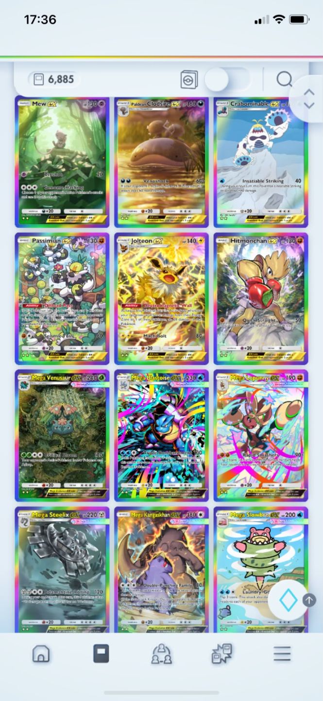 Conta pokemon tcg pocket level 56 com 7000 cartas