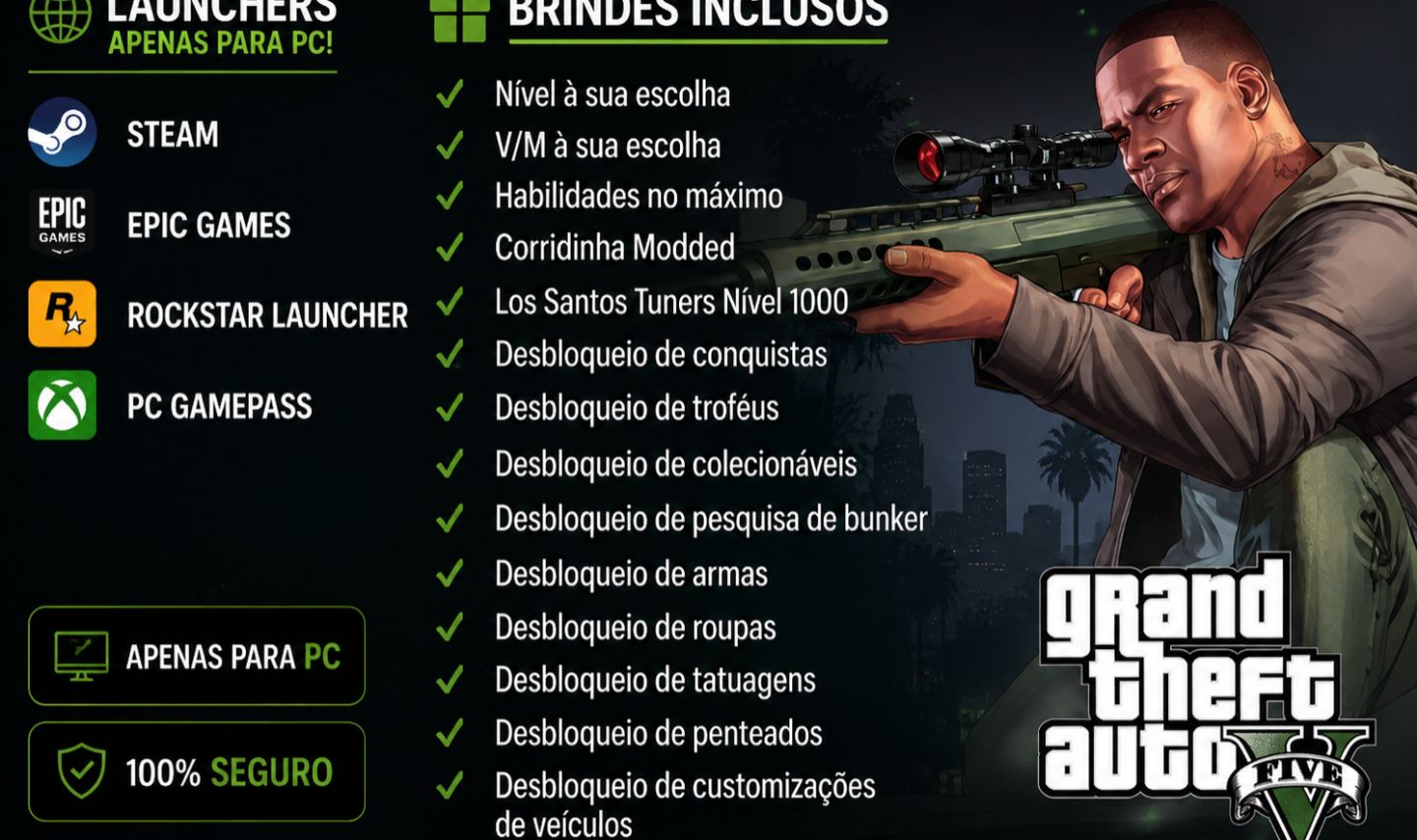 GTA 5 ONLINE LEGACY E ENHANCED - DINHEIRO + BRINDES