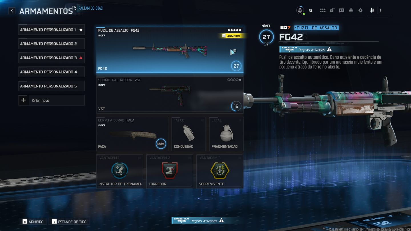 CONTA WARZONE / RANKED PLATINA / FULL ACESSO