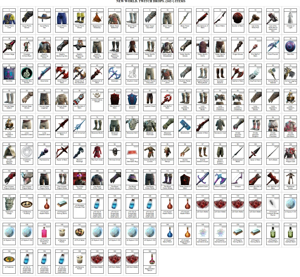 NEW WORLD:Aeternum - TWITCH DROPS - 200+ ITENS/SKINS