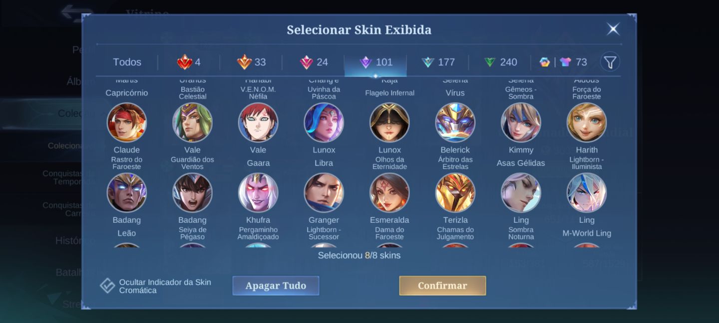 Mobile Legend CONTA COLECIONADOR MUNDIAL