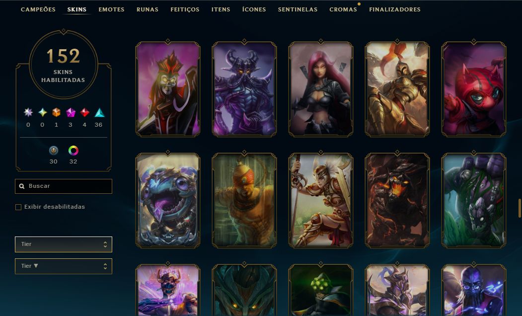 CONTA LOL | 152 SKINS | SEASON 2019