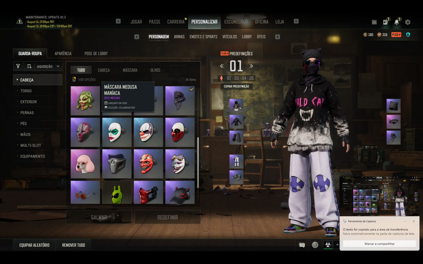 CONTA PUBG PC 3 PROGRESSIVAS AUG NEON DREAM LV 4 , ACE32 , KAR98K