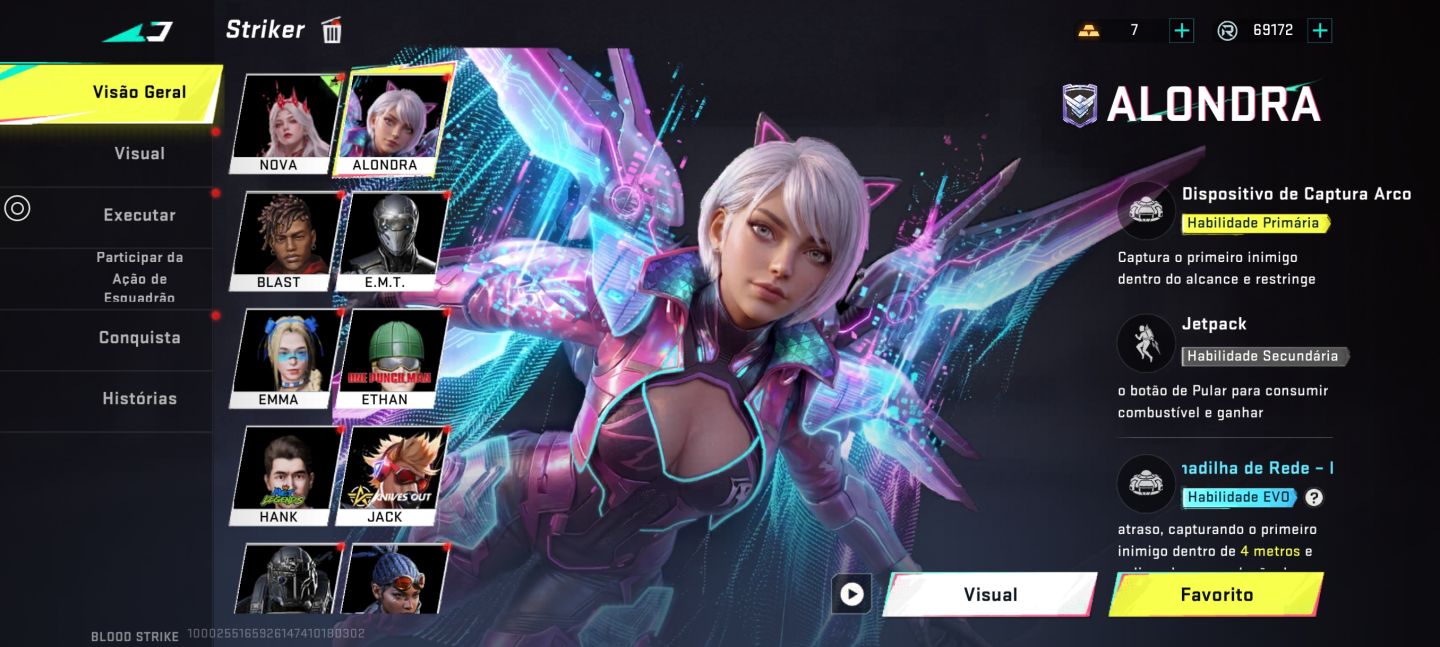 Conta blood stick gemada com armas eternas e evo da nova