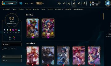 FULL ACESSO - 92 SKINS - 120 CAMPEÕES - LEVEL 185 - 16 MIL ESSENCIA AZUL