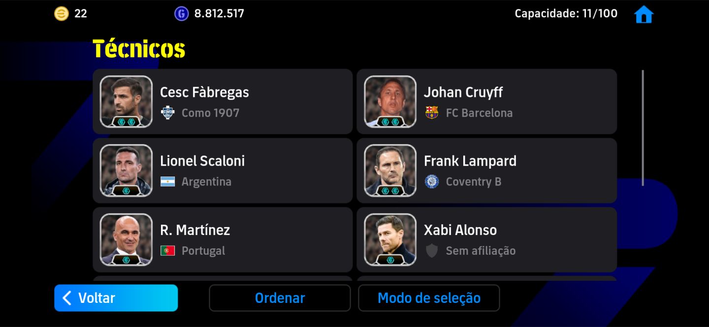 Conta eFootball Mobile - Full Épicos e Lendas | Time End Game!