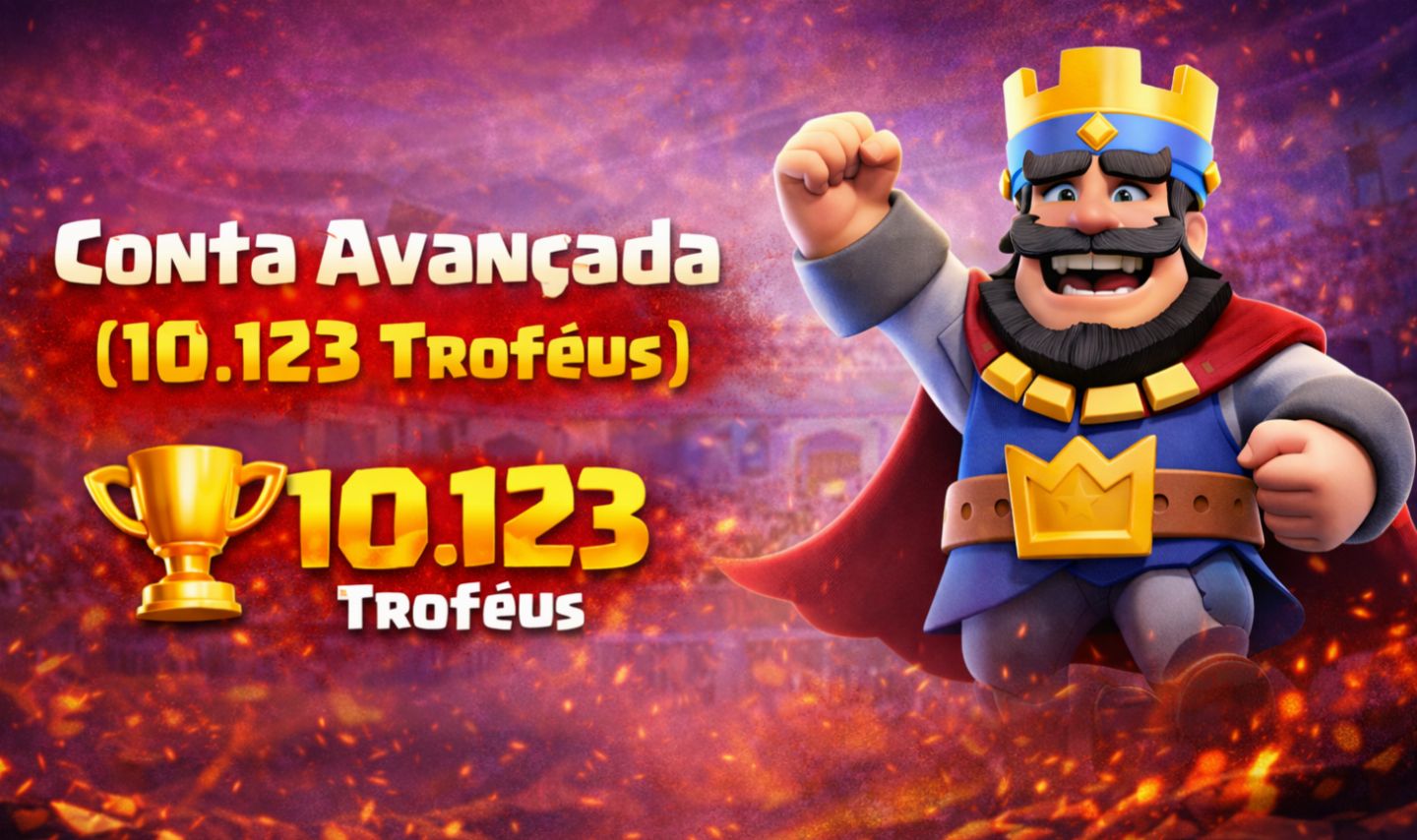 CONTA DE CLASH ROYALE + 10K TROFÉU MEGA LVL 16 EVO
