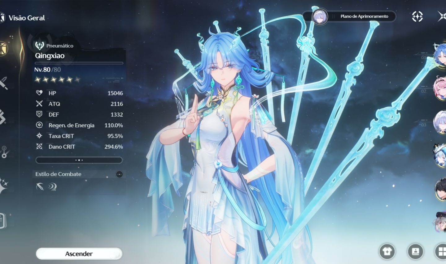 CONTA WUTHERING WAVES QINGXIAO S2R1 - DENIA S0R1 - MORNYE S1R1 - JUNGRAN S0R1