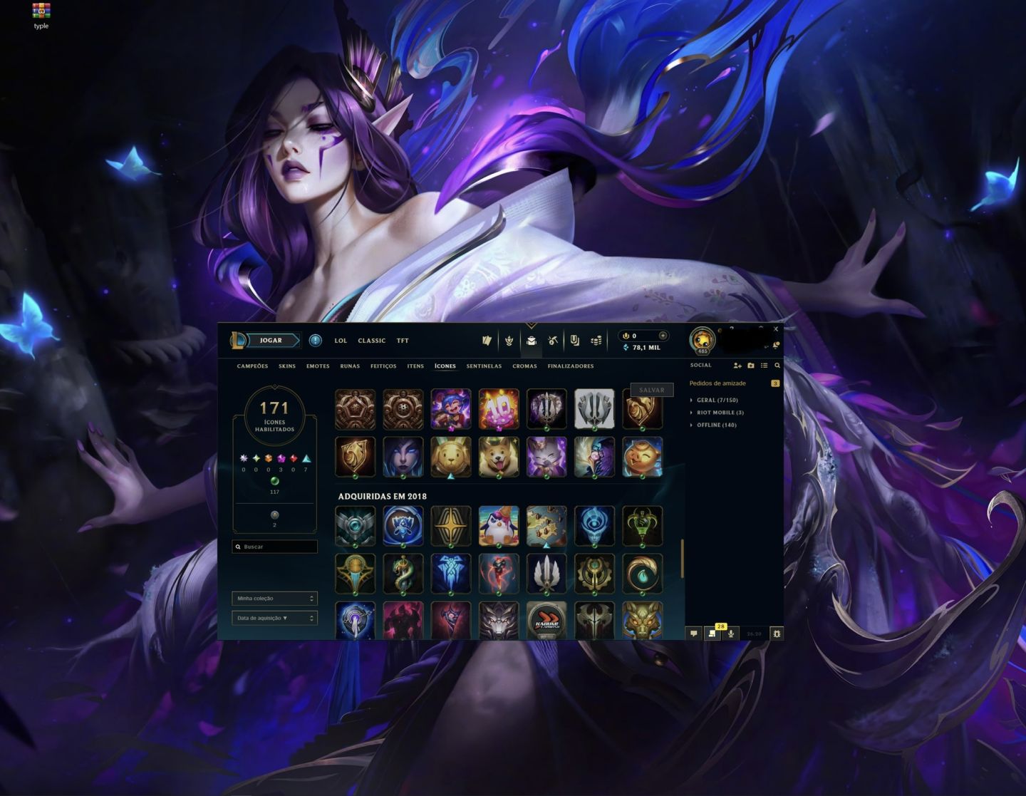 Smurf Vintage LV485 Com Skin Ultimate K/DA + 10 essência mítica